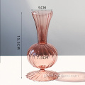 Ribbed Glass Flower Vases colored ribbed transparent hydroponics glass vase flower Supplier